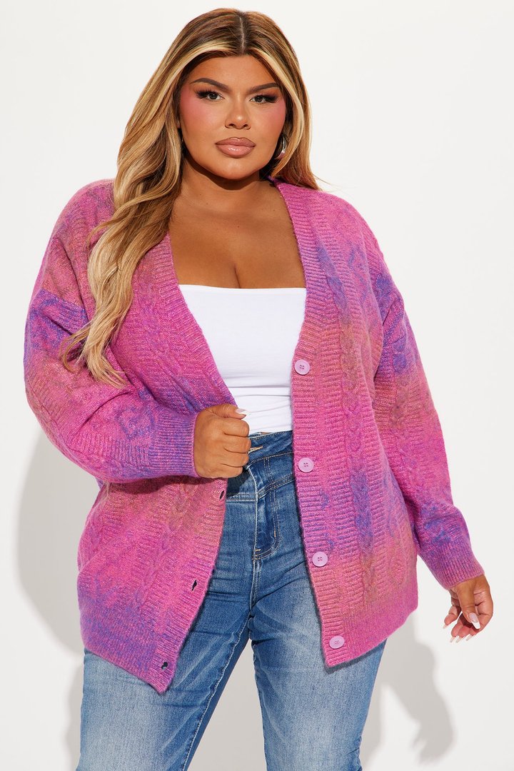 Seasons Change Ombre Cardigan - Pink/combo