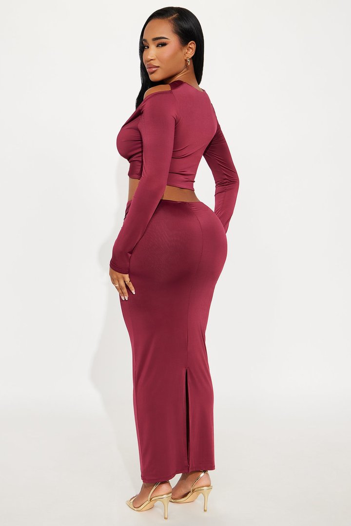 Gracie X Front Maxi Skirt Set - Plum