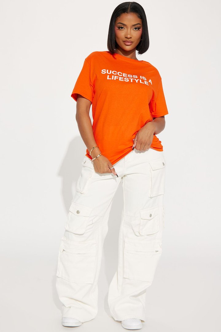 Success Is A Lifestyle Graphic Tshirt - Orange