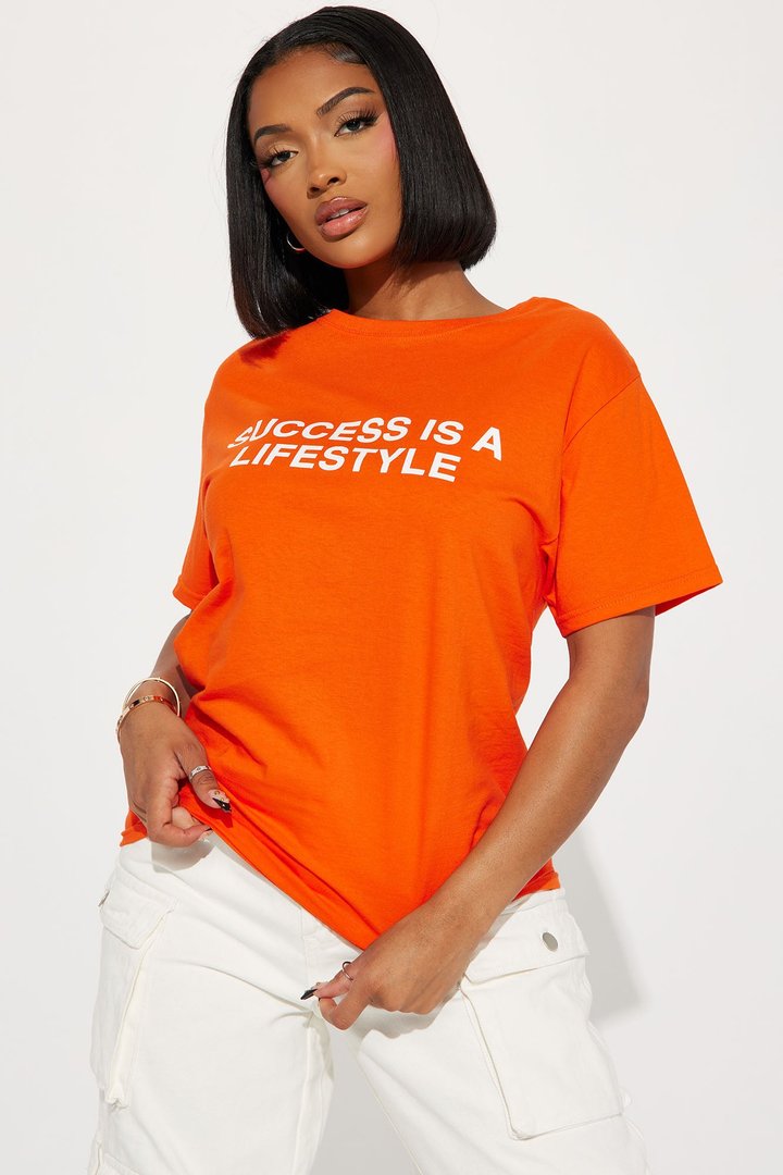 Success Is A Lifestyle Graphic Tshirt - Orange
