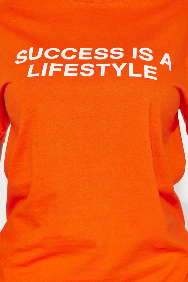 Success Is A Lifestyle Graphic Tshirt - Orange