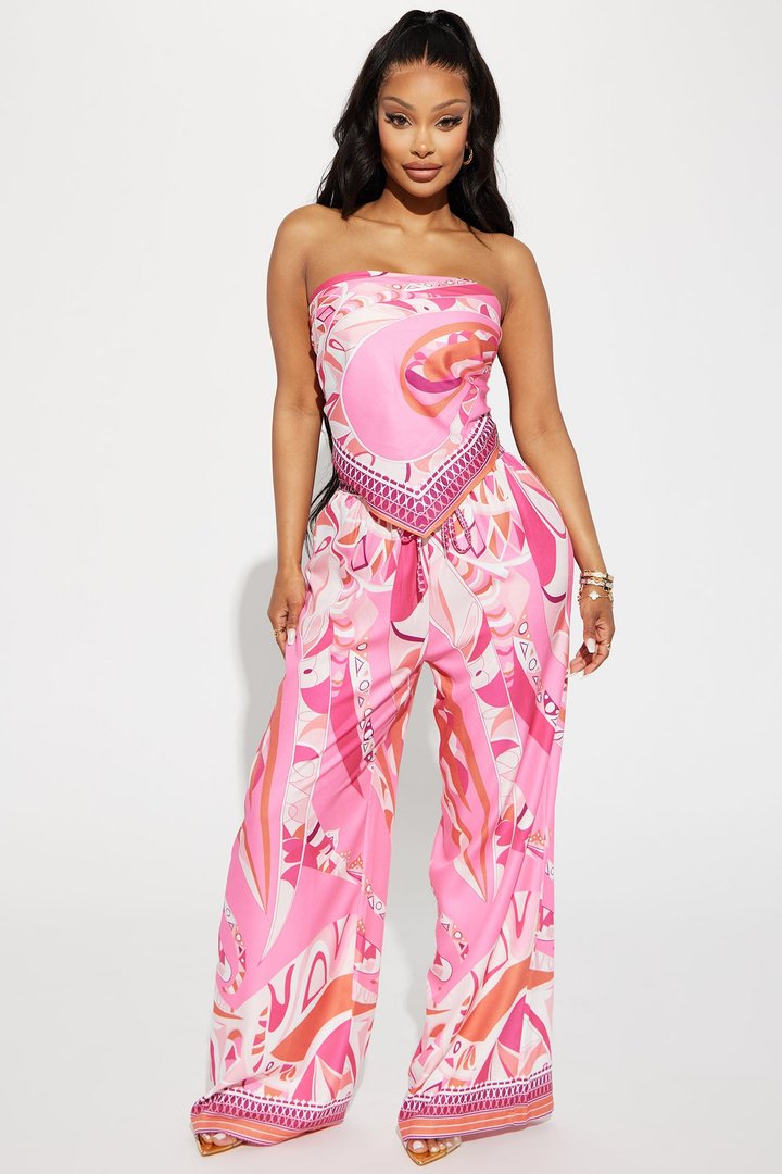 Rosario Pant Set - Pink/combo