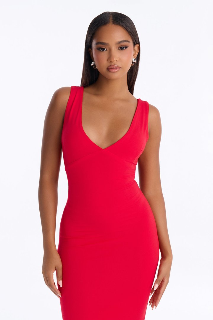 Jordan Premium Modal Midi Dress - Red