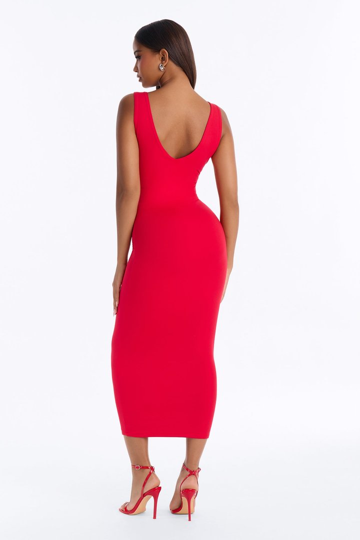Jordan Premium Modal Midi Dress - Red