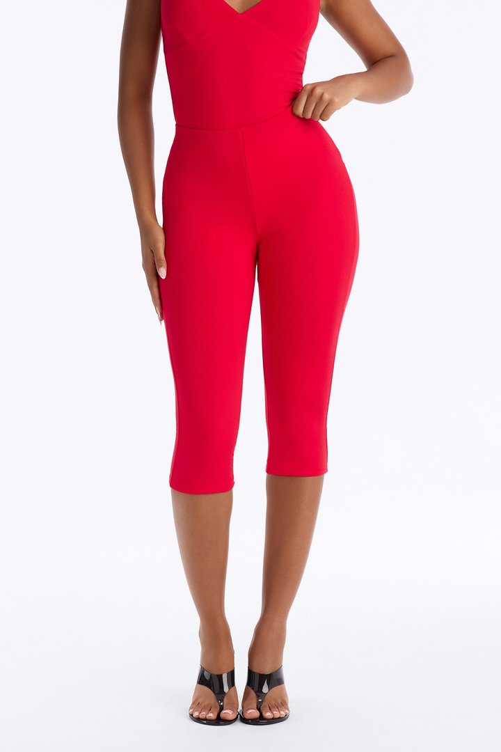Justine Premium Modal Capri Pant - Red