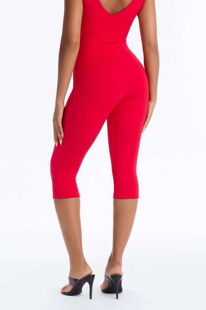 Justine Premium Modal Capri Pant - Red