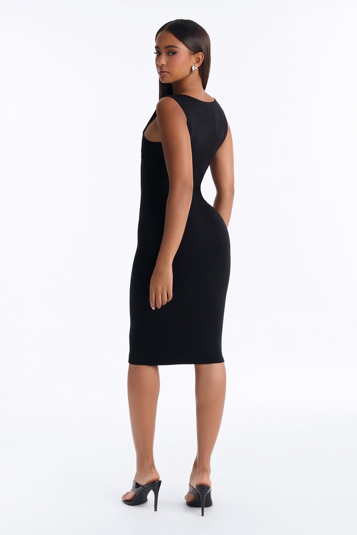 Kelsey Premium Modal Midi Dress - Black