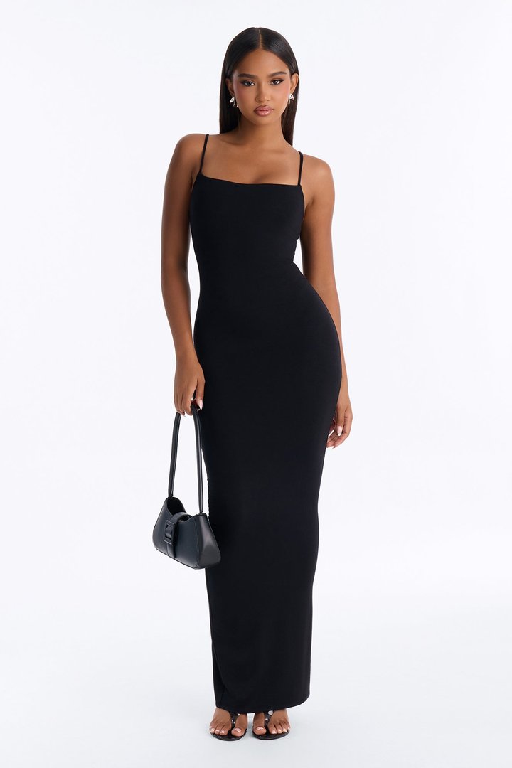 Hannah Premium Modal Maxi Dress - Black