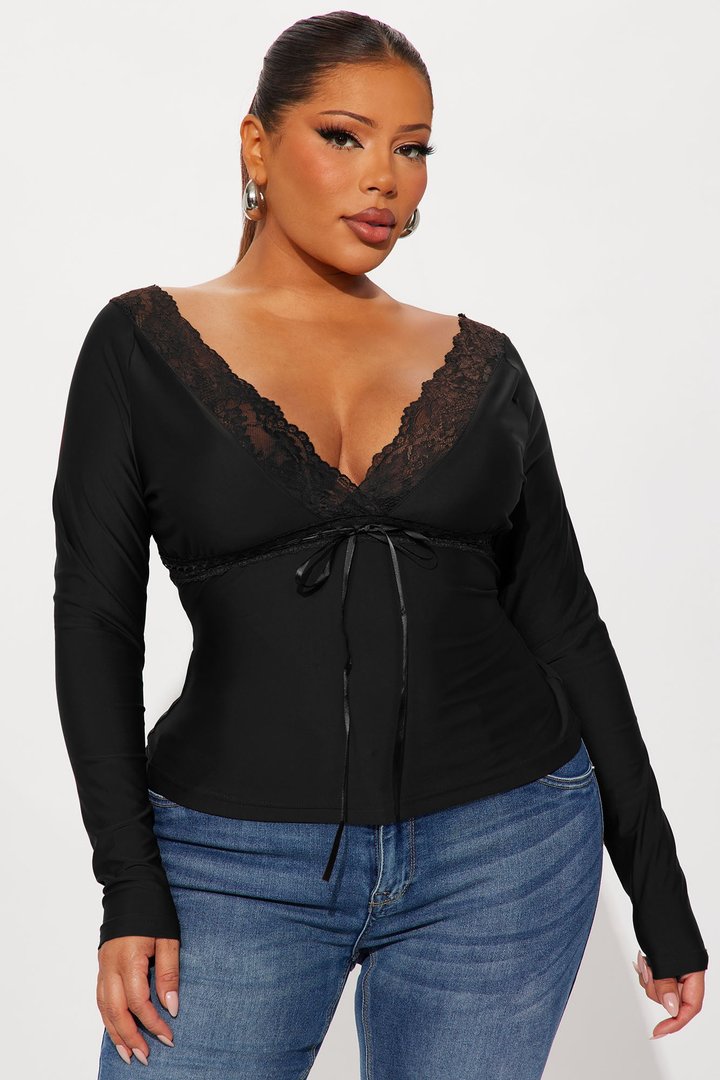 Bridget Long Sleeve Top - Black
