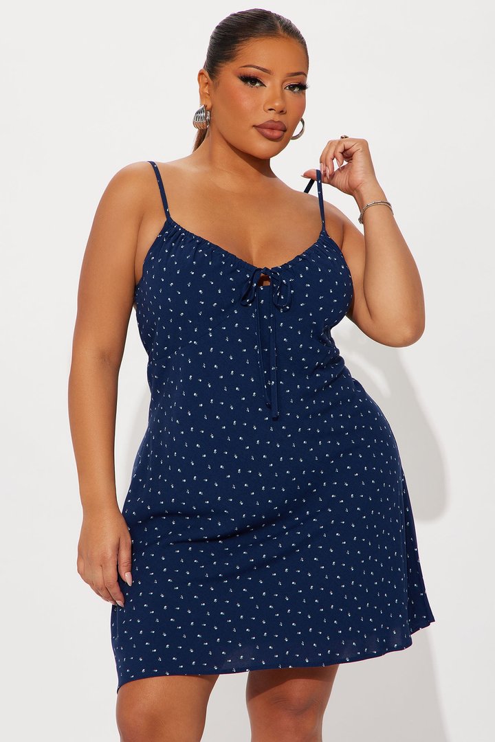 Jamie Floral Mini Dress - Navy
