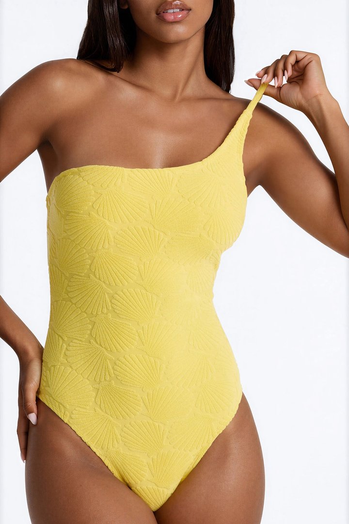 Danielle Terry Cloth 3 Piece Swim Short Set - Yellow