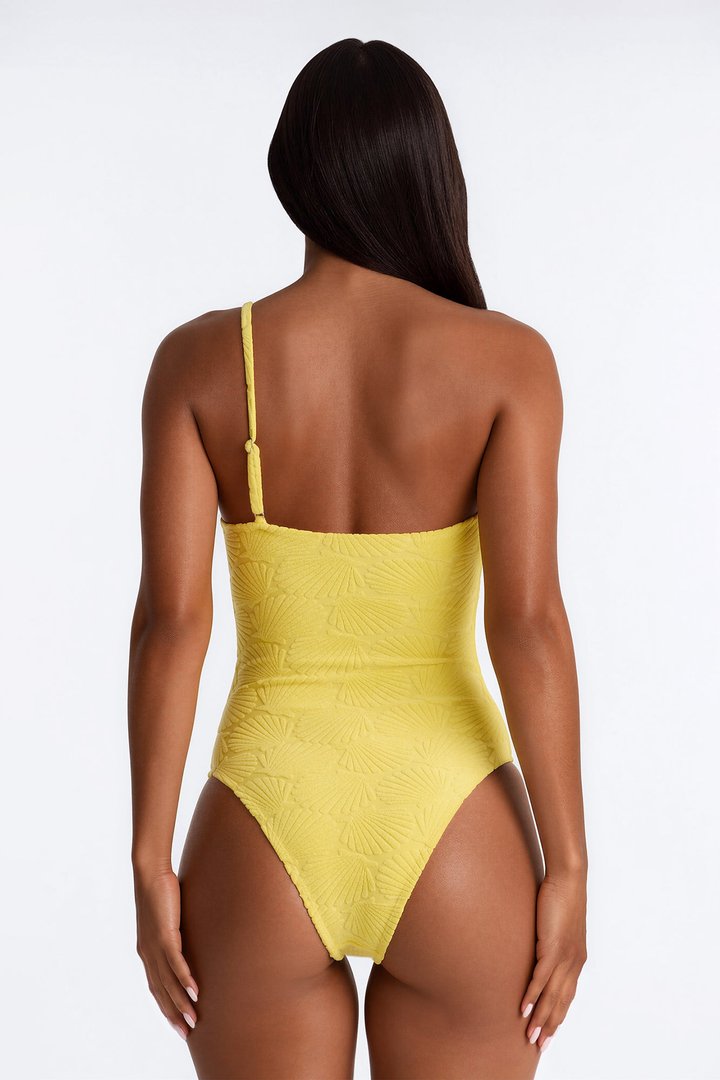 Danielle Terry Cloth 3 Piece Swim Short Set - Yellow