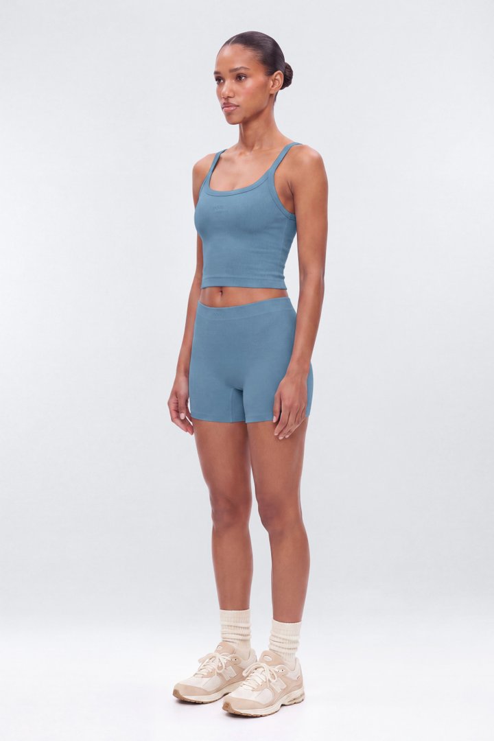 CottonFlex™ 4″ Sports Biker Short - Soft Indigo