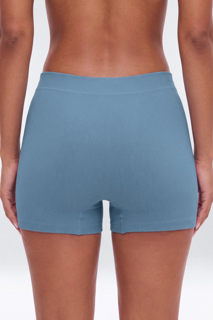 CottonFlex™ 4″ Sports Biker Short - Soft Indigo