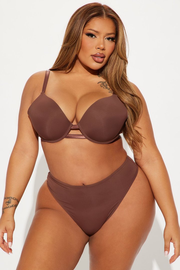 Nova Microfiber Extreme Push Up Bra - Chocolate