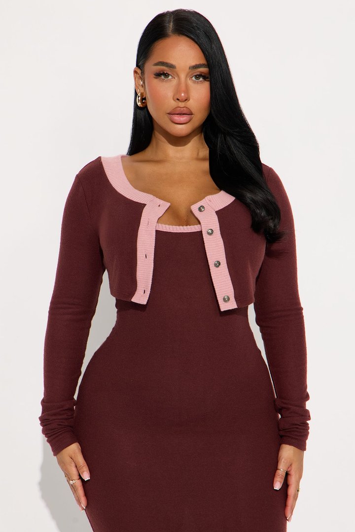 Literally No Maxi Dress Set - Brown/combo