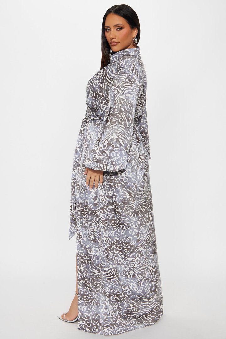 Going Places Satin Romper - Charcoal/combo
