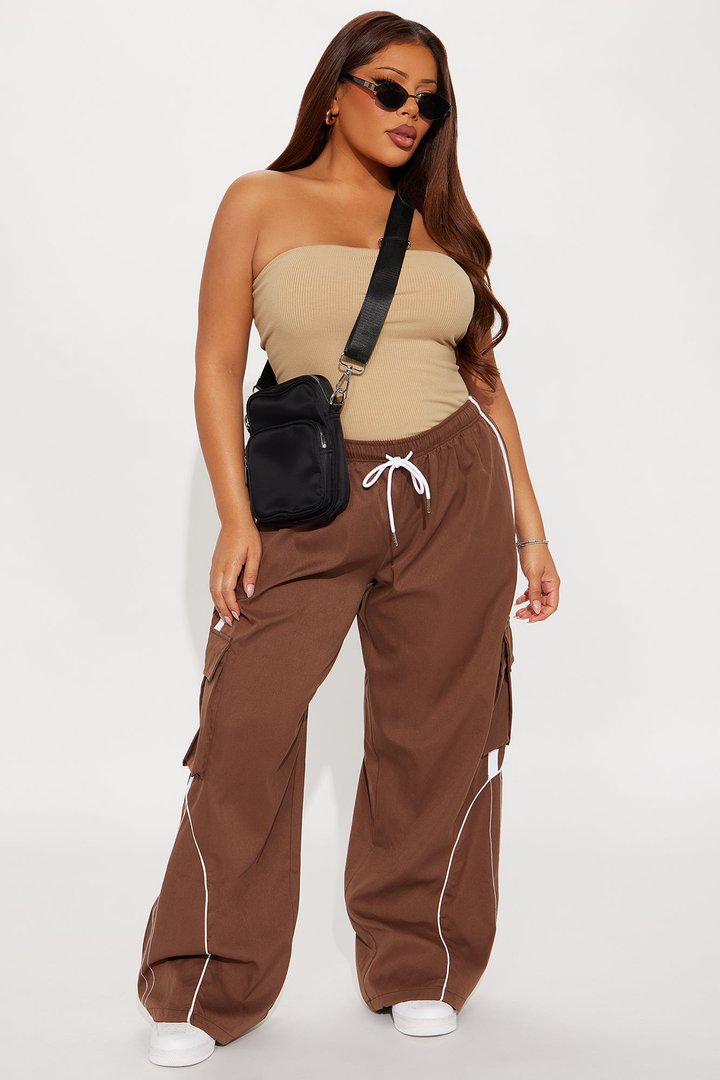 Get To Know Me Cargo Track Pant - Chocolate/Combo