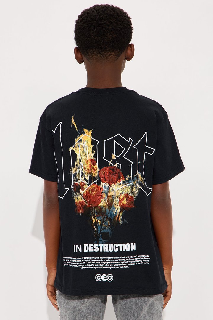 Mini Lost In Destruction Short Sleeve Tee - Black