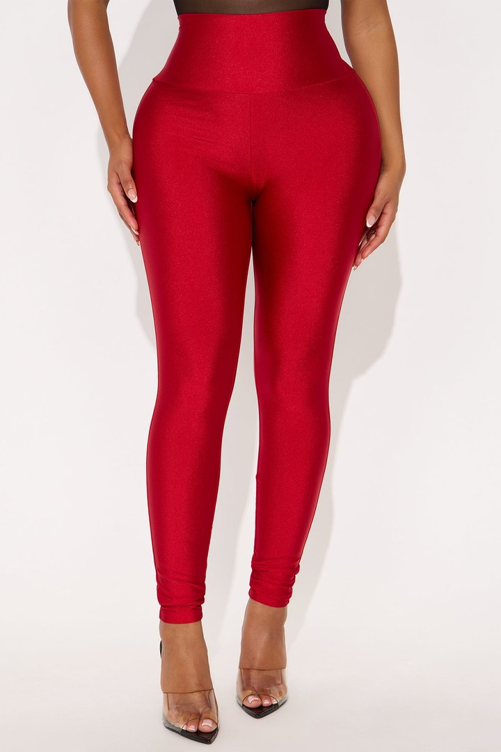 Brianne High Rise Leggings - Red