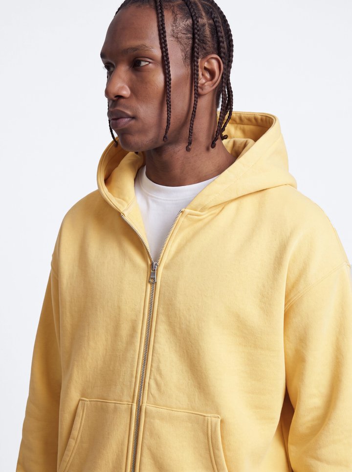 410 Oversized Zip Hoodie - Butter Yellow