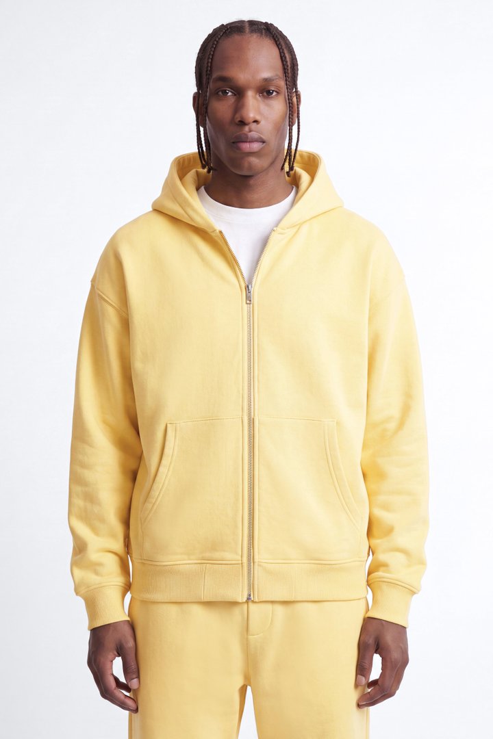 410 Oversized Zip Hoodie - Butter Yellow