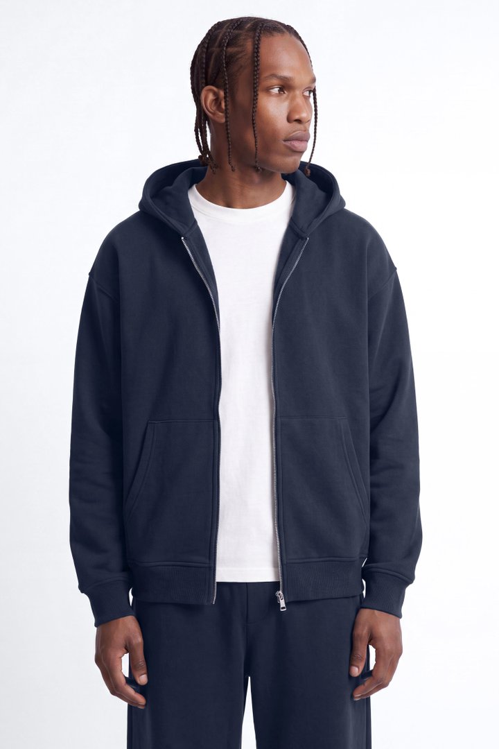 410 Oversized Zip Hoodie - Navy