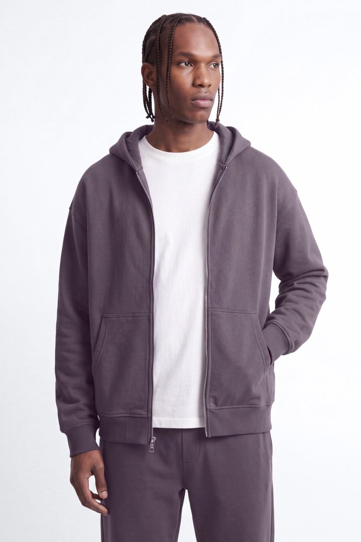 410 Oversized Zip Hoodie - Purple