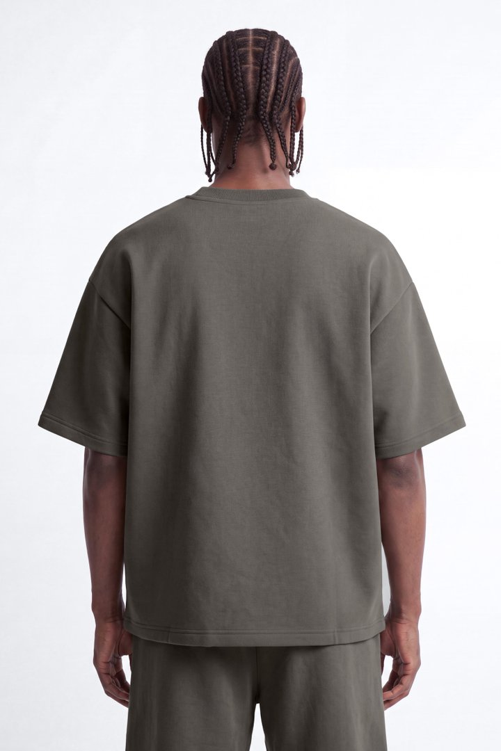 410 Oversized Fleece Tee - Moss Grey