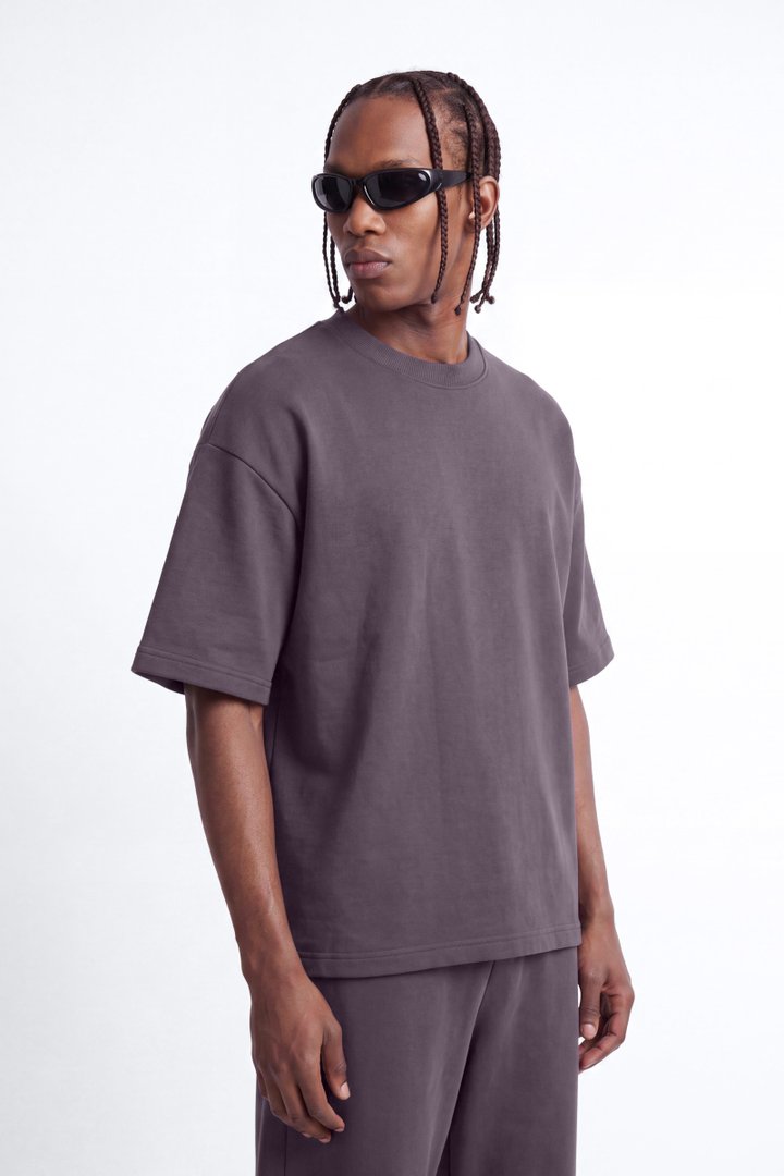 410 Oversized Fleece Tee - Purple