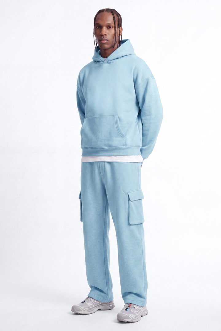 410 Baggy Cargo Sweatpants - Light Blue
