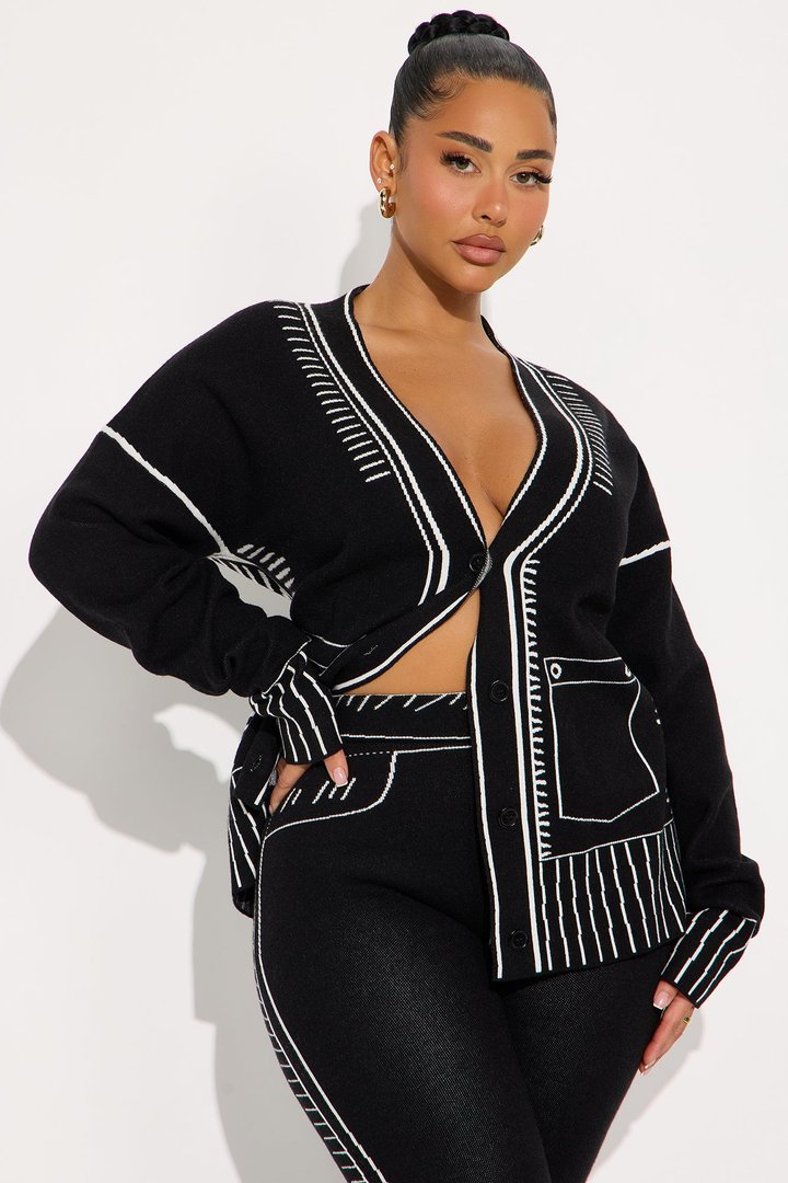 Riley Sweater Pant Set - Black/White