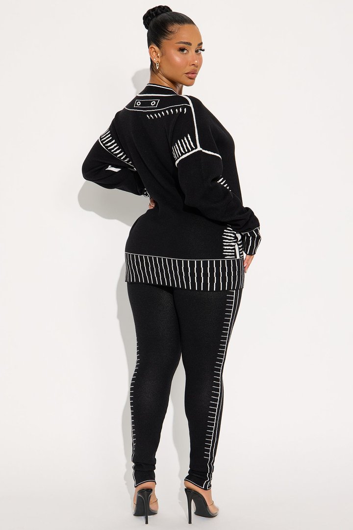 Riley Sweater Pant Set - Black/White
