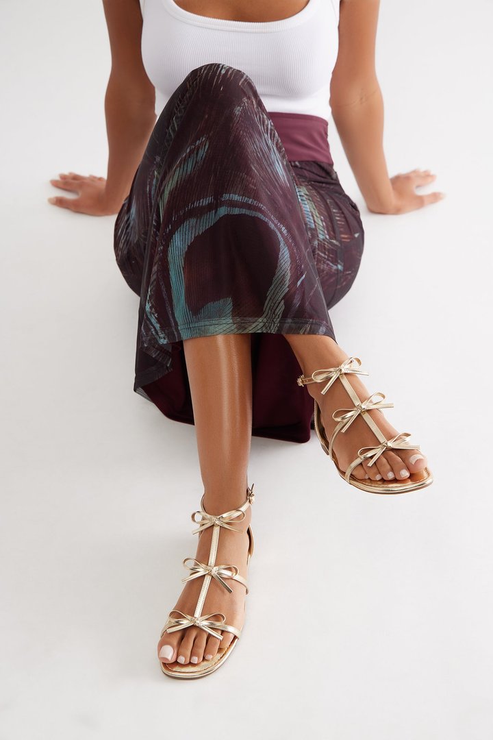 Jullietta Bow Sandals - Gold