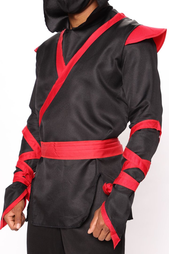 Dragon Ninja Master 5 Piece Costume Set - Black/Red