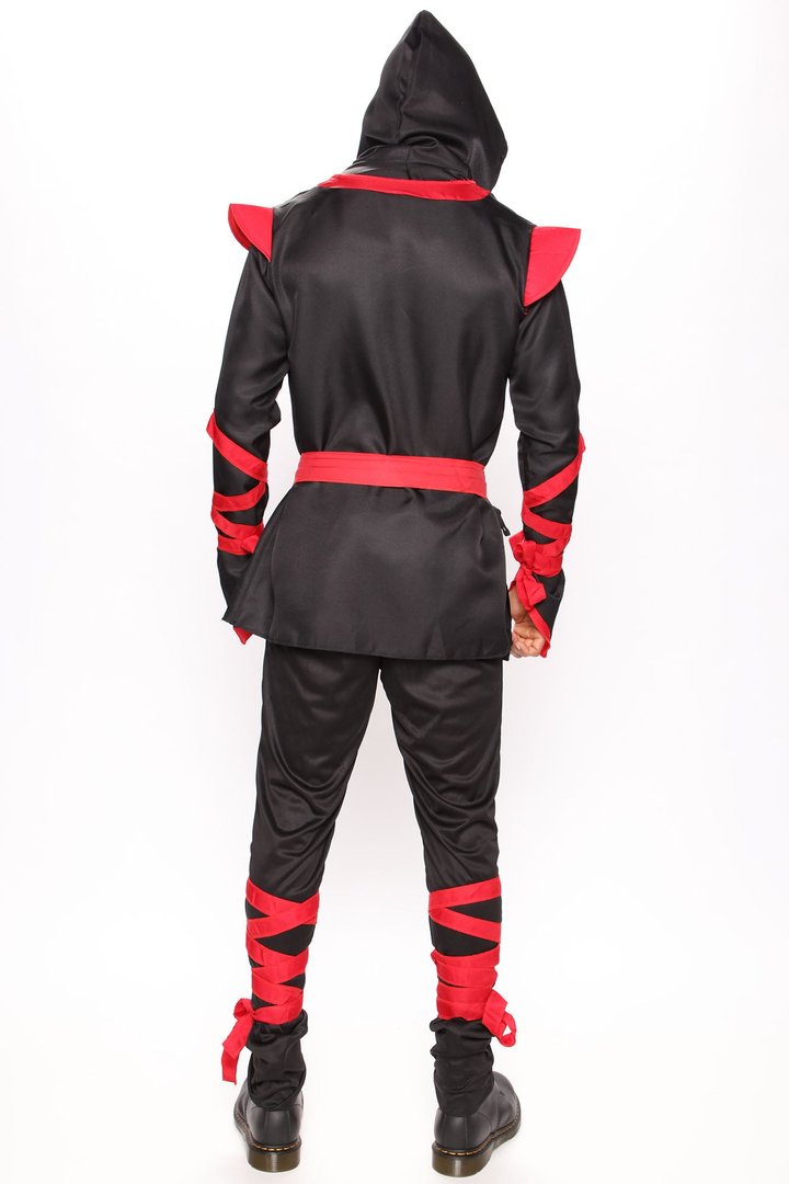 Dragon Ninja Master 5 Piece Costume Set - Black/Red