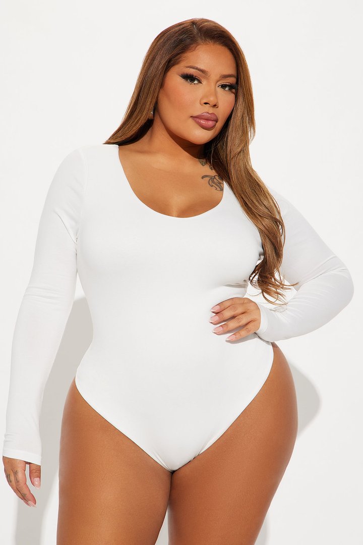 Myra Double Lined Bodysuit - White
