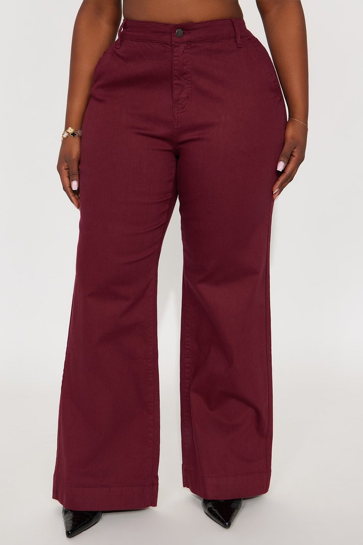 Margot Classic Color Trouser Jean - Burgundy