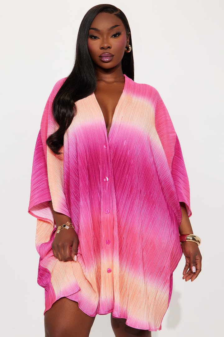 Isa Plisse Mini Dress - Multi Color