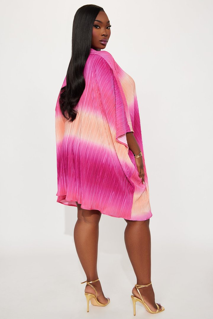 Isa Plisse Mini Dress - Multi Color