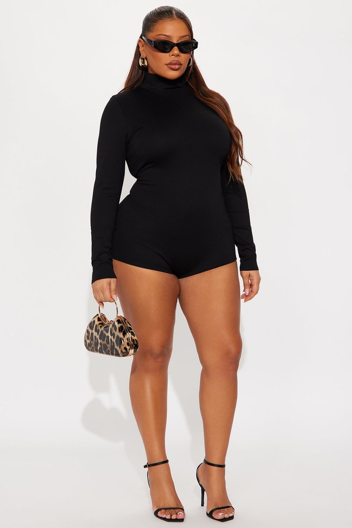 Natasha Micro Short Romper - Black