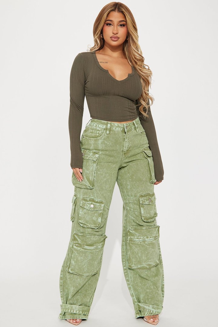 Koryn Ribbed Top - Olive
