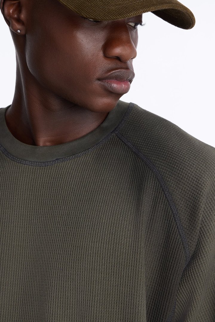 Static Edge Distressed Graphic Tee - Sage