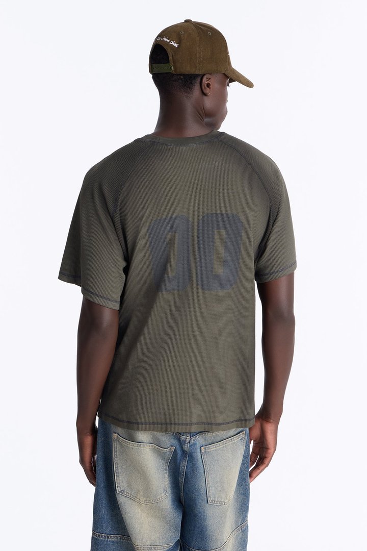 Static Edge Distressed Graphic Tee - Sage
