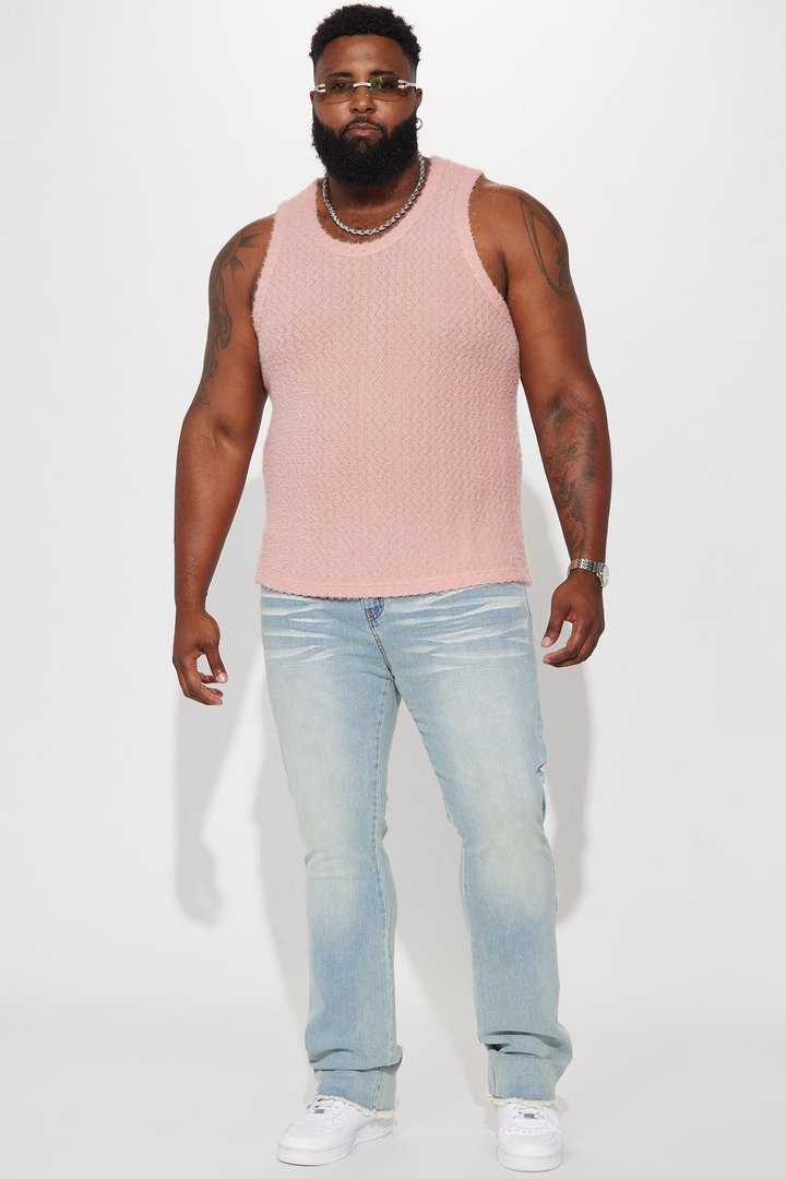 Along Side Zipper Stacked Skinny Flare Jeans - Light Blue Wash