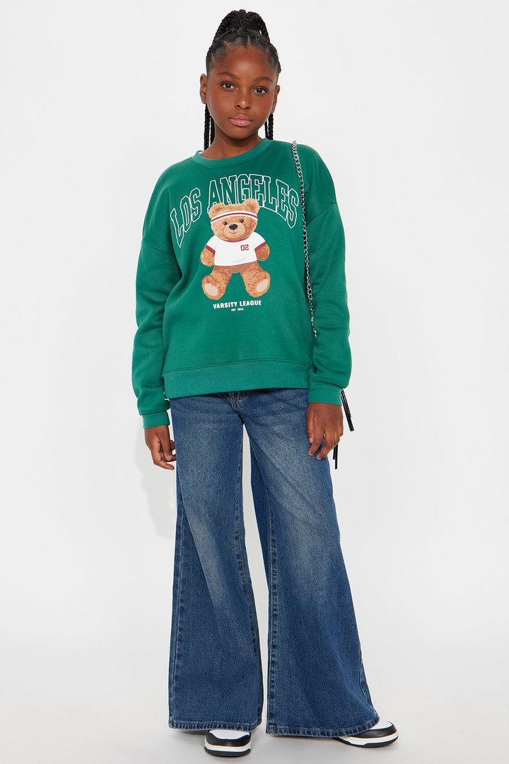 Mini LA Cutie Graphic Crew Neck Sweatshirt - Green