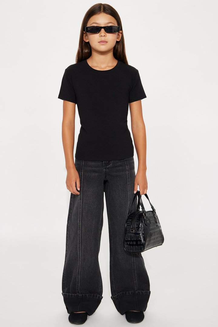 Mini Camilla Classic Fit Crew Neck Tee - Black