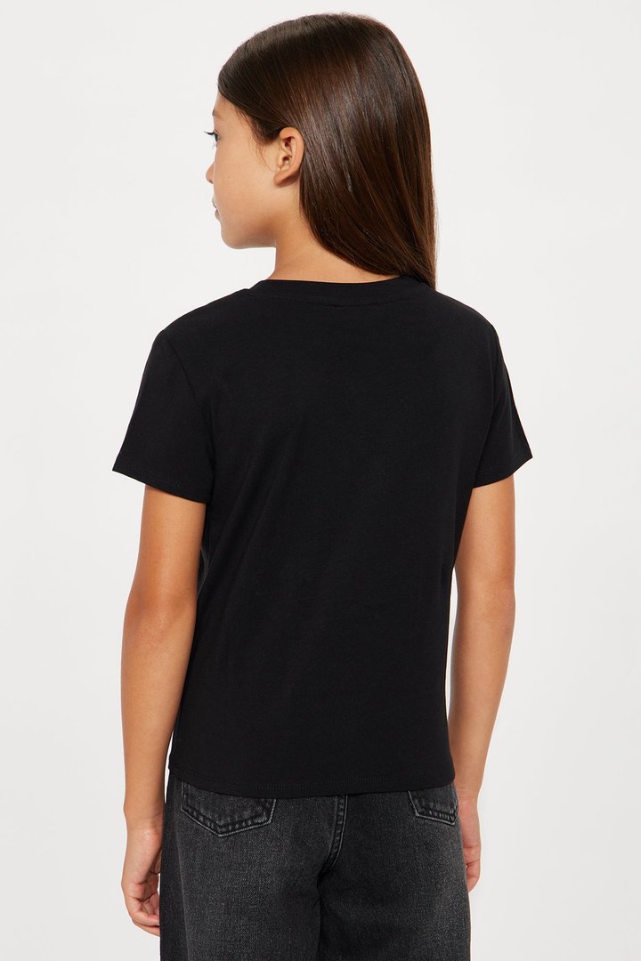 Mini Camilla Classic Fit Crew Neck Tee - Black