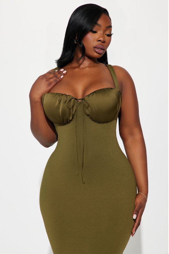 Sonya Low Back Maxi Dress - Olive