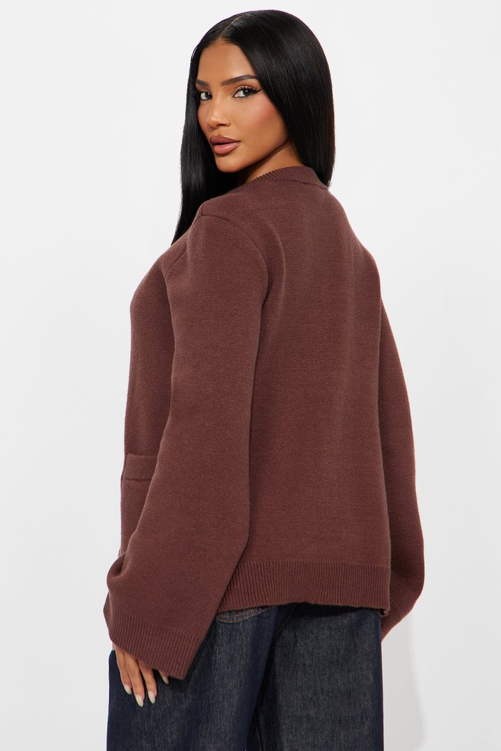 Grace Bell Sleeve Cardigan - Chocolate